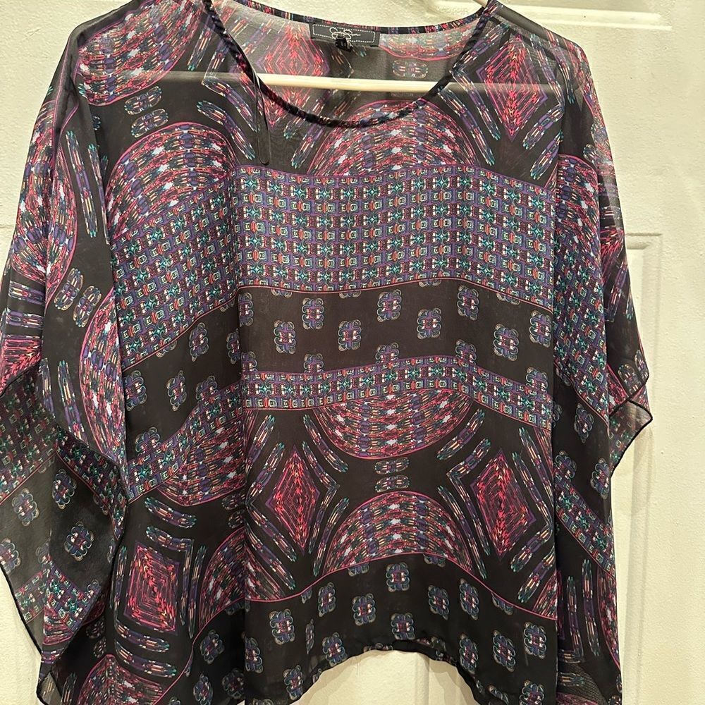Jessica Simpson purple detail blouse/cover up